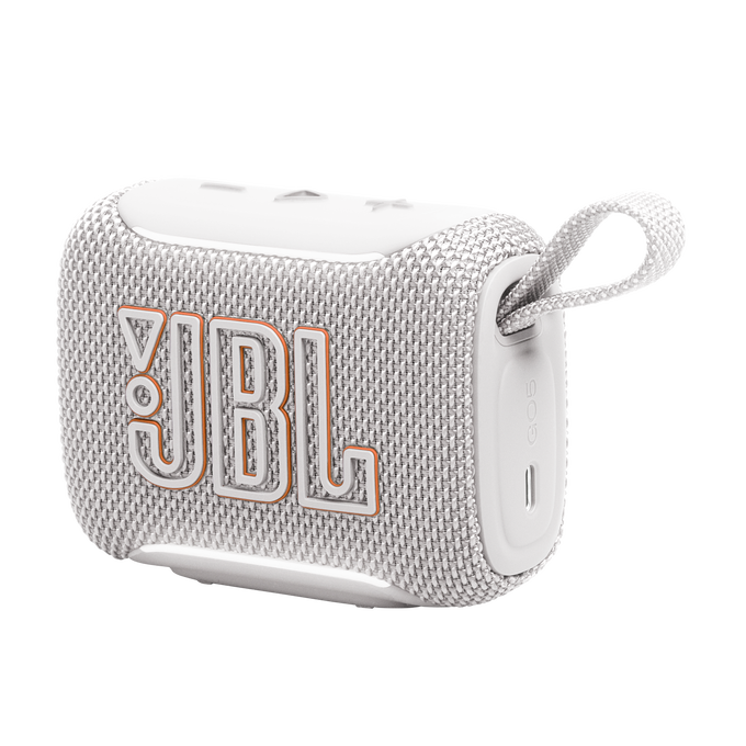 JBL Go 5 - White CSTM - Ultra-portable waterproof and drop-proof speaker with JBL legendary sound and ambient edge lighting - Detailshot 1 image number null